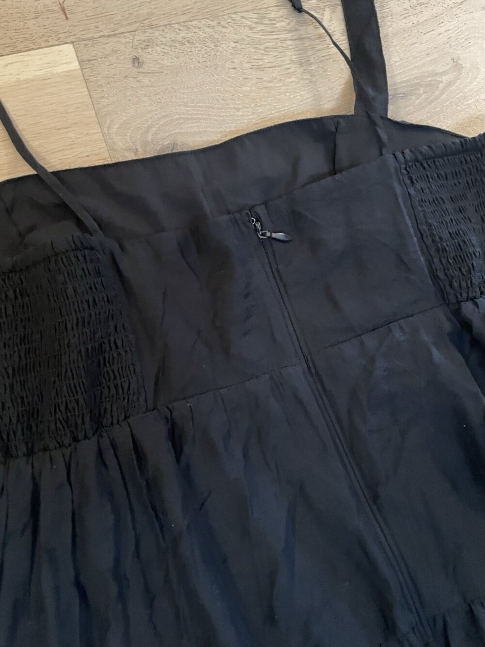 Abercrombie & Fitch Black Maxi Dress Summer Long Gown Smocked Tiered Classic, XL - Picture 5 of 8